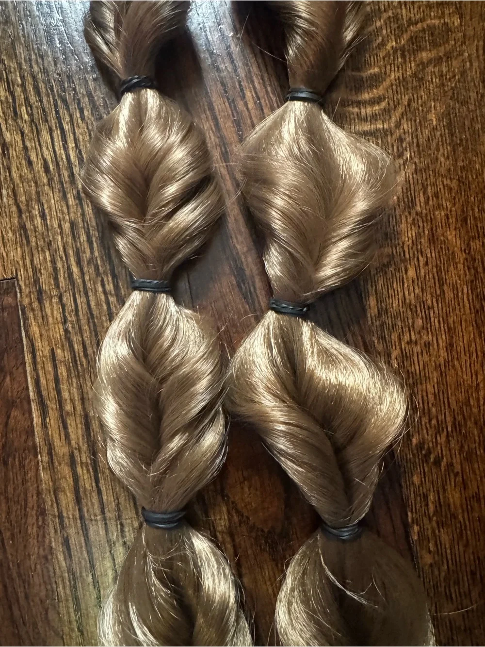 Synthetic Bubble Ponytail Extensions - Light Brown